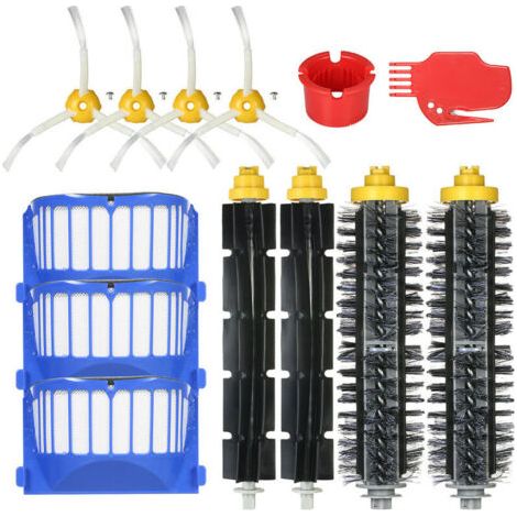 Lot de 13 kits d'accessoires de rechange pour iRobot Roomba 600 Series 690 691 694 650 651 664 615 601 630 Aspirateur - Brosse à poils + brosse flexible + filtre + brosse latérale + outil de nettoyage (1/5)