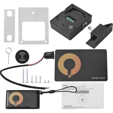 Elektronisches Induktionsschloss, schlüsselloses Entriegeln, für Kleiderschrank, Kommode, Schrank (schwarz)
