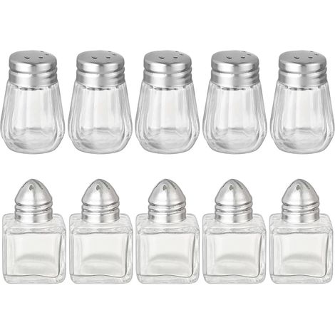 10 Mini-Salz- und Pfefferstreuer aus Glas – ideal für unterwegs und zum Backen