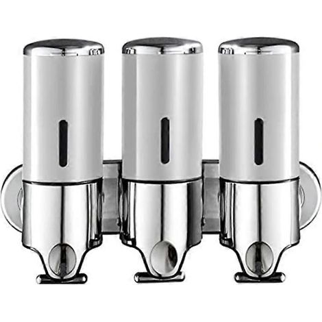 [RM]Set mit 3 Wandseifenspendern à 500 ml für Bad und Küche, bohrfreier Shampoo-Spender mit Klebefläche - AquaForge (1/5)