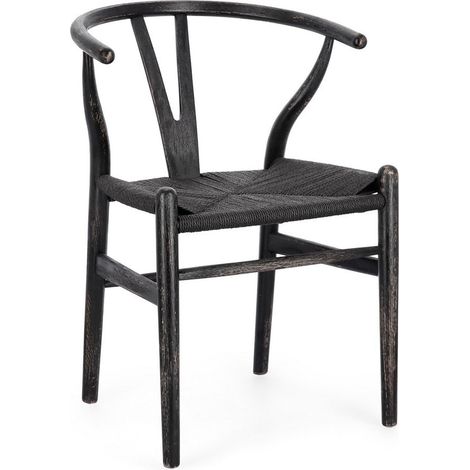 Sedia Artemia con struttura in legno di faggio, per arredo interno 50 x 41 x h 77 cm -Nero / Confezione da 4 pezzi (1/4)