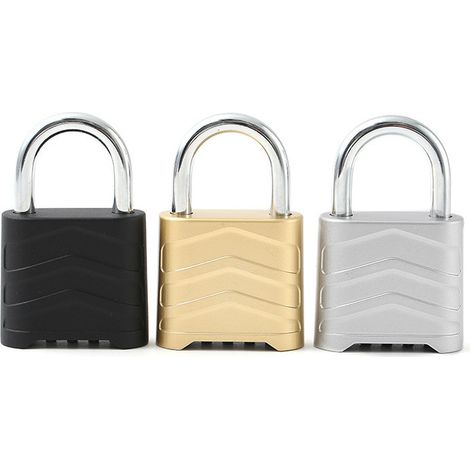 Cadenas de sécurité à combinaison, couleur or, pour armoire et bagages-or-paquet de 3