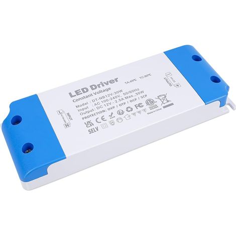 Transformateur 220V 12V 30W 2.5A Ultramince Alimentation Basse Tension Transfo Convertisseur de Tension, pour Lampes Ampoule MR16 MR11 GU5.3 et pilotes (1/5)