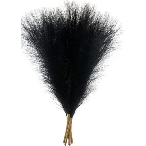 Herbe Artificielle de Pampa Noire 45 cm 18 Pouces Décoration Intérieure Plume Ornement