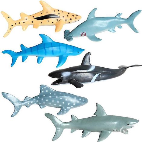 6 Stück künstliche Haifisch-Ornamente