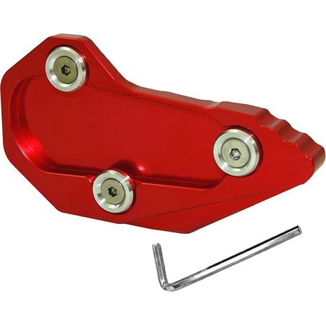(Rouge) Compatible avec BMW R1200RS R1200R R1200 RS/R 2015-2018 Moto - Extension de béquille latérale CNC - Plaque de support élargie maxpower (1/4)