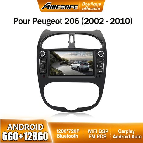 AWESAFE 4G Autoradio Android 13 pour Peugeot 206 (2002-2010) 6Go+128Go avec 7'' Écran Tactile GPS Carplay Android Auto Bluetooth (1/5)