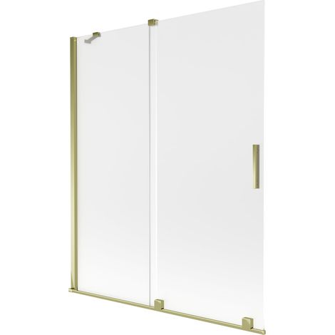 Mexen Velar paratia per vasca da bagno a 2 ante scorrevoli 140 x 150 cm, brina, oro - 896-140-000-31-50 (1/2)