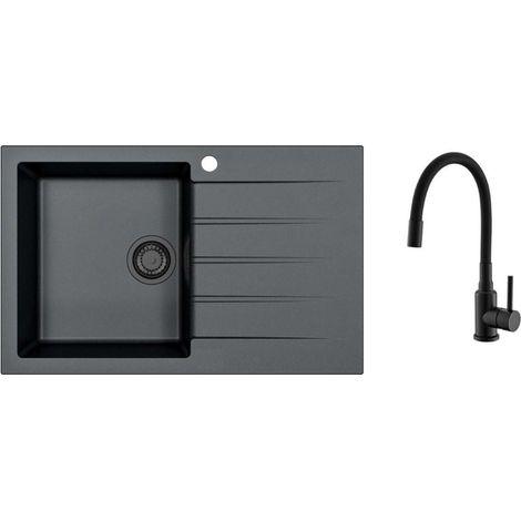 Alveus - Spülenset Cadit 20 und Armatur Mintas, deep black SETA25624 (1/2)