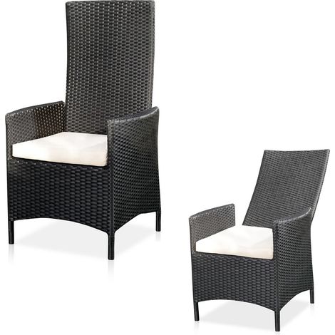 Fauteuil de jardin avec dossier haut + coussins, fauteuil balcon (1/5)