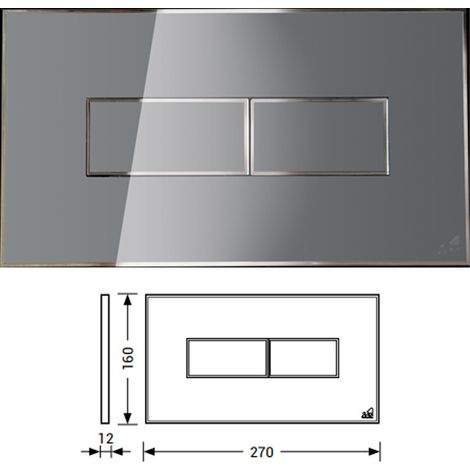 Placca Di Comando - TODINI - Aggancio Meccanico - Compatibile Con Cassette Della Linea IDEA - In Abs e Ple x iglas - Argento