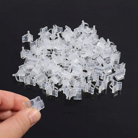 Clips tomates, Pince à greffer, Clip de greffage-100 pièces en Plastique Transparent, Plant Clips for Climbing Plants, sûr, fiable et Facile à Utiliser Pince à Outils de pépinière (1/5)