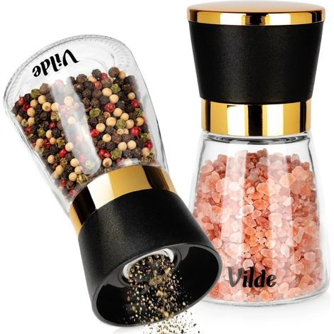 Glass Salt and Pepper Mill Set, 13.5 cm, 2 Pieces (1/5)