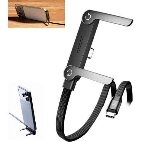 Câble de charge 2-en-1 avec support, surface plane, 240 W, 1,5 m (1/5)