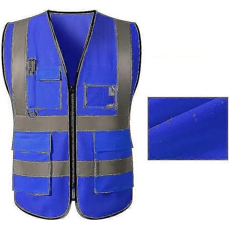 Gilet de sécurité réfléchissant, couleur vive, multipoches, compatible avec les mineurs de charbon, respirant. (1/4)