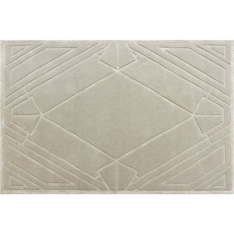 Tappeto taftato in rilievo in lana e viscosa 160 x 230 cm Beige 2500g/m² - OSMERA (1/2)