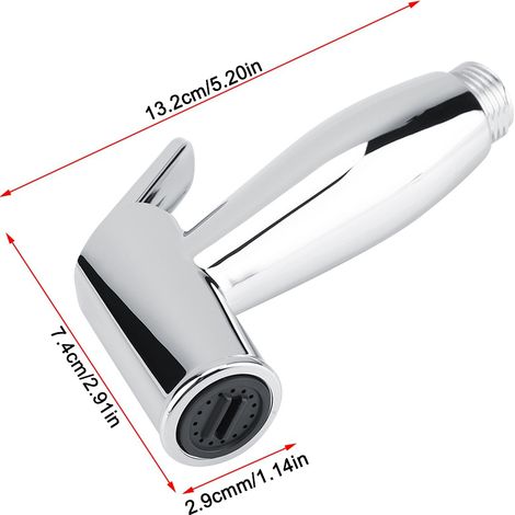 Cabezal rociador de bidé para inodoro de ABS cromado para lavabos de pared con función de rociado para pañales e higiene íntima. (1/5)
