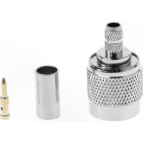 Männlicher Crimp-HF-TNC-Stecker, vernickelt, für RG58-, RG142- und RG400-LM-Koaxialkabel. (1/4)