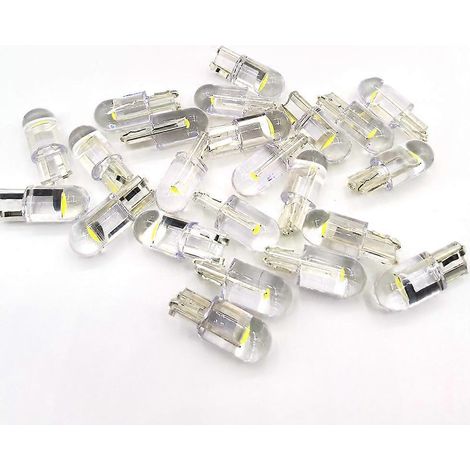 Lot de 100 ampoules LED COB transparentes T10 W5W WY5W 168 501 2825 pour éclairage de plaque d'immatriculation, feux de gabarit, portières et éclairage de plaque d'immatriculation. (1/4)