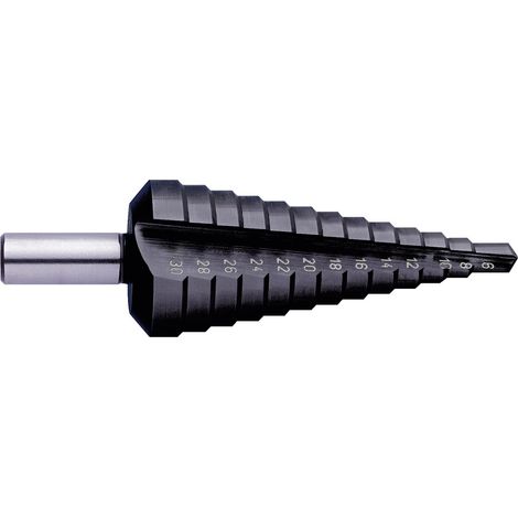 Exact 50061 HSS Stufenbohrer 4 - 12 mm TiAIN Gesamtlänge 80 mm 3-Flächenschaft 1 St.