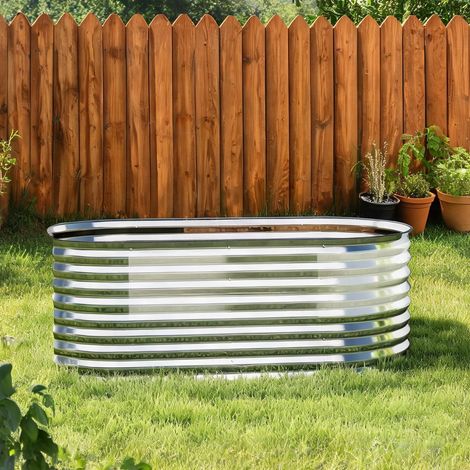 Porte-plantes argent en acier galvanisé 160 x 80 x 56 cm (1/5)