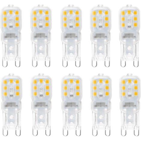 10 Stück G9 LED-Lampen 3 W, entspricht 33 W Halogenlampen, 6000 K kaltweißes Licht, nicht dimmbar, 360° Abstrahlwinkel
