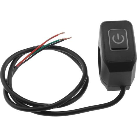 Interrupteur de Guidon de Moto 22mm 7/8 Pouces Commande de Phare de Guidon Interrupteur à Bouton-Poussoir Étanche 12V Interrupteur Marche/Arrêt avec Indicateur LED, Blanc (1/5)