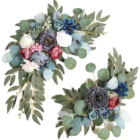 Swags de fleurs artificielles, roses élégantes, arc de mariage, pour Arrangement, décoration d'arrière-plan (1/5)