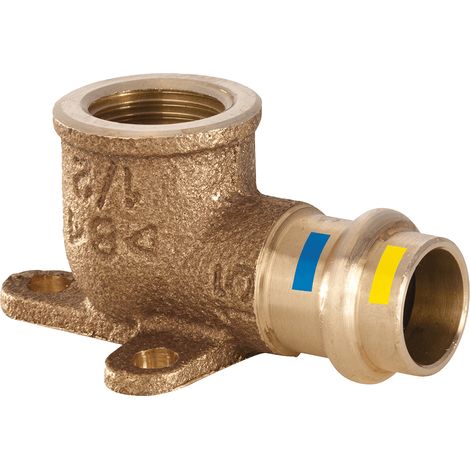 RACCORDO CURVO A PRESSARE FEMMINA FLANGIATO IN BRONZO SERIE B-ONE - 1/2 Ø18 - CEX