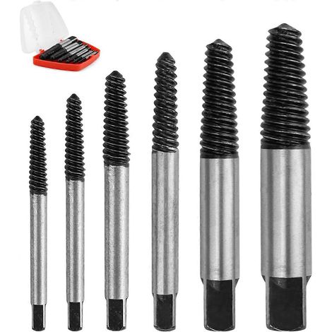 Extracteur de vis 1/8-1 pouce, lot de 6, extracteur de vis cassées, extracteur de goujons, pour vis et tuyaux endommagés (1/5)
