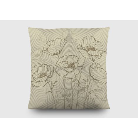 Coussin fleurs transparentes - 45 cm x 45 cm (1/5)
