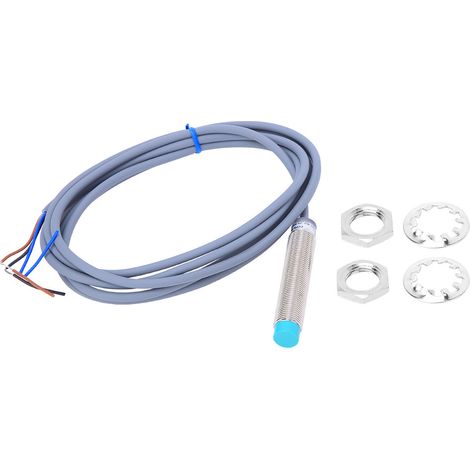 Capteur de proximité inductif BERM, type métal, Ø12 mm, DC 10-30 V, 3 fils, NPN normalement fermé, détection 4 mm (1/5)