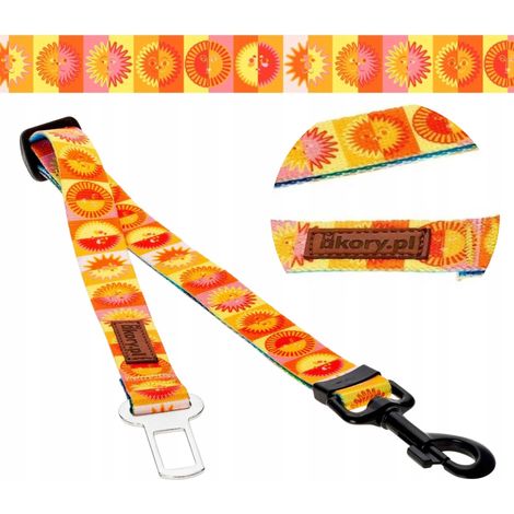 Guinzaglio per auto per cani 20 mm 45-75 cm Ukory motivo girasole colorato (1/5)