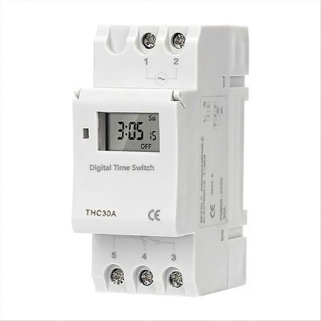 Digitaler programmierbarer Timer für DIN-Schienenmontage, 2-adrig, 7 Tage, 15 A/30 A, 220 V/12 V (1/5)