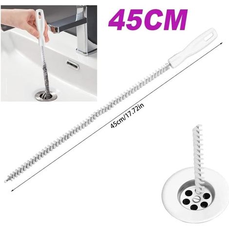 Brosse de déblocage de tuyaux, égout de salle de bains, lavabo, brosse de nettoyage de tuyaux de vidange, outil de nettoyage d'égouts (1/5)