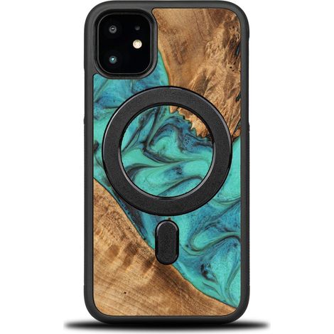 Coque Bewood Unique pour iPhone 11 – Turquoise avec MagSafe (1/5)