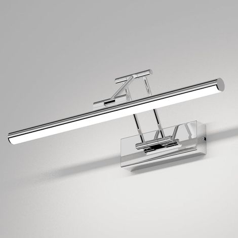 Miroir lumineux LED - Éclairage de salle de bain - Design rotatif et pliable, 970 lumens - 1 pièce - Idéal pour la salle de bain et le maquillage - Argenté (1/5)