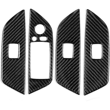 4 pièces de garniture de panneau de lève-vitre de voiture, bande décorative en fibre de carbone, compatible avec X1/E84 2011‑2015 (1/4)
