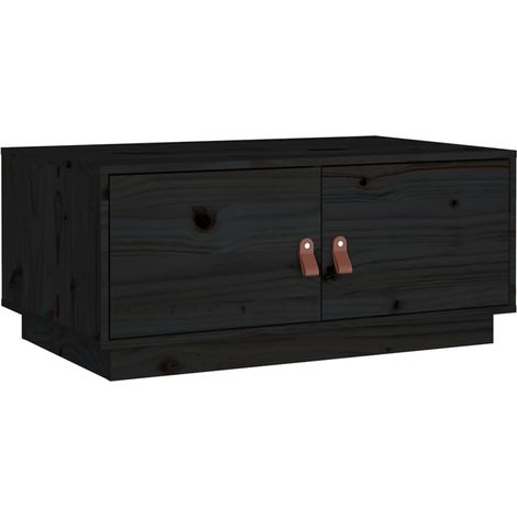 Maison Exclusive - Couchtisch Schwarz 80x50x35 cm Massivholz Kief