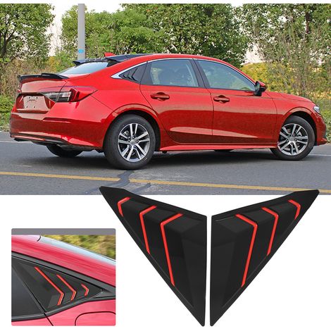 Dreieckige Lamellenleiste für die hintere Seitenscheibe des Honda Civic der 11. Generation (2021–2022), schwarz (1/5)