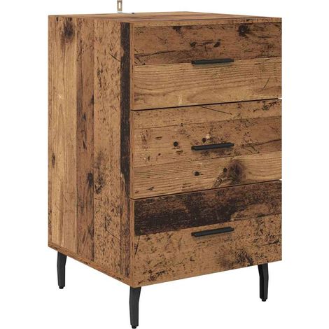 Armario de Noche con cajón Madera vieja 40 x 40 x 66 cm vidaXL (1/5)