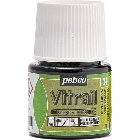 Peinture Vitrail - Pébéo - Vert Pomme - 45ml - Transparent - Brillant