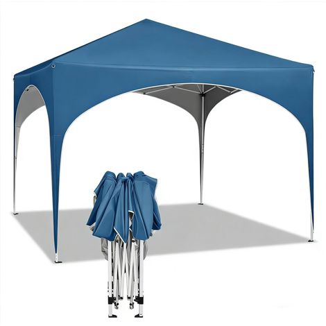 Faltpavillon 3 x 3 m mit Metallgestell und 210D-Oxford-Dach, blau, HOMVRA (1/5)