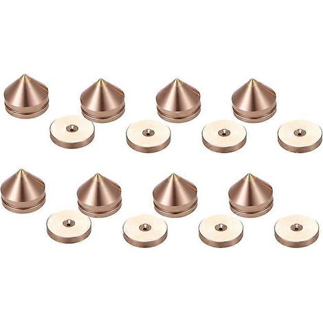 8 kit haut-parleur support pieds pied tampon Spikes Cone sol pied ongle doré (1/5)