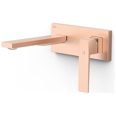 Pièce apparente pour élément encastré de lavabo Slim Or Rose Mat 24K - TRES 20230031OPM