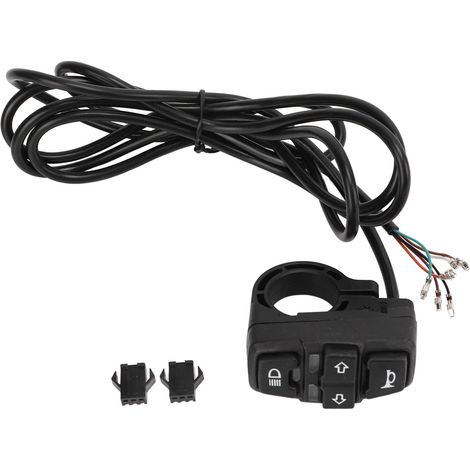Interrupteur 3 en 1 pour Vélo Électrique - Feux, Klaxon et Clignotants, Durable 36V (1/5)