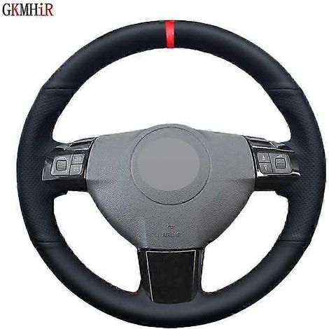 Black Artificial Leather Diy Car Steering Wheel Cover For Opel Astra (h) Signum Corsa 2004-2009 Zaflra (b) 2005-2014 Vectra (c)( Gray Thread) (1/5)