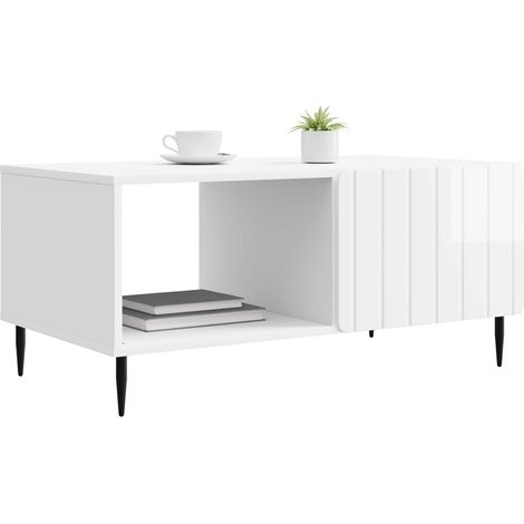 Maison Exclusive - Couchtisch Hochglanz Weiß 90 x 50 x 40 cm Holz