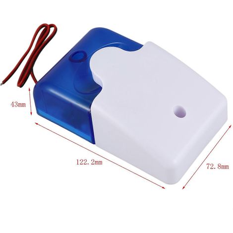 8 mini alarmes stroboscopiques filaires, alarme sonore et visuelle durable DC 12V, 115 dB bleu. (1/5)