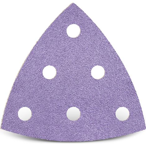 MENZER Purple HD Carte abrasive velcrate, 93 mm, 6 fori, p. Levigatrici a delta, Miscela di ceramica (50 Pz.) G400 (1/5)